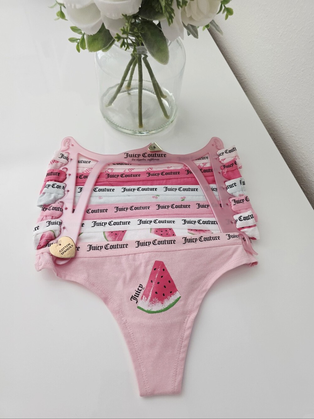 JUICY COUTURE🍉 Brand New 6-Pack Cotton Spandex Thongs SIZE S